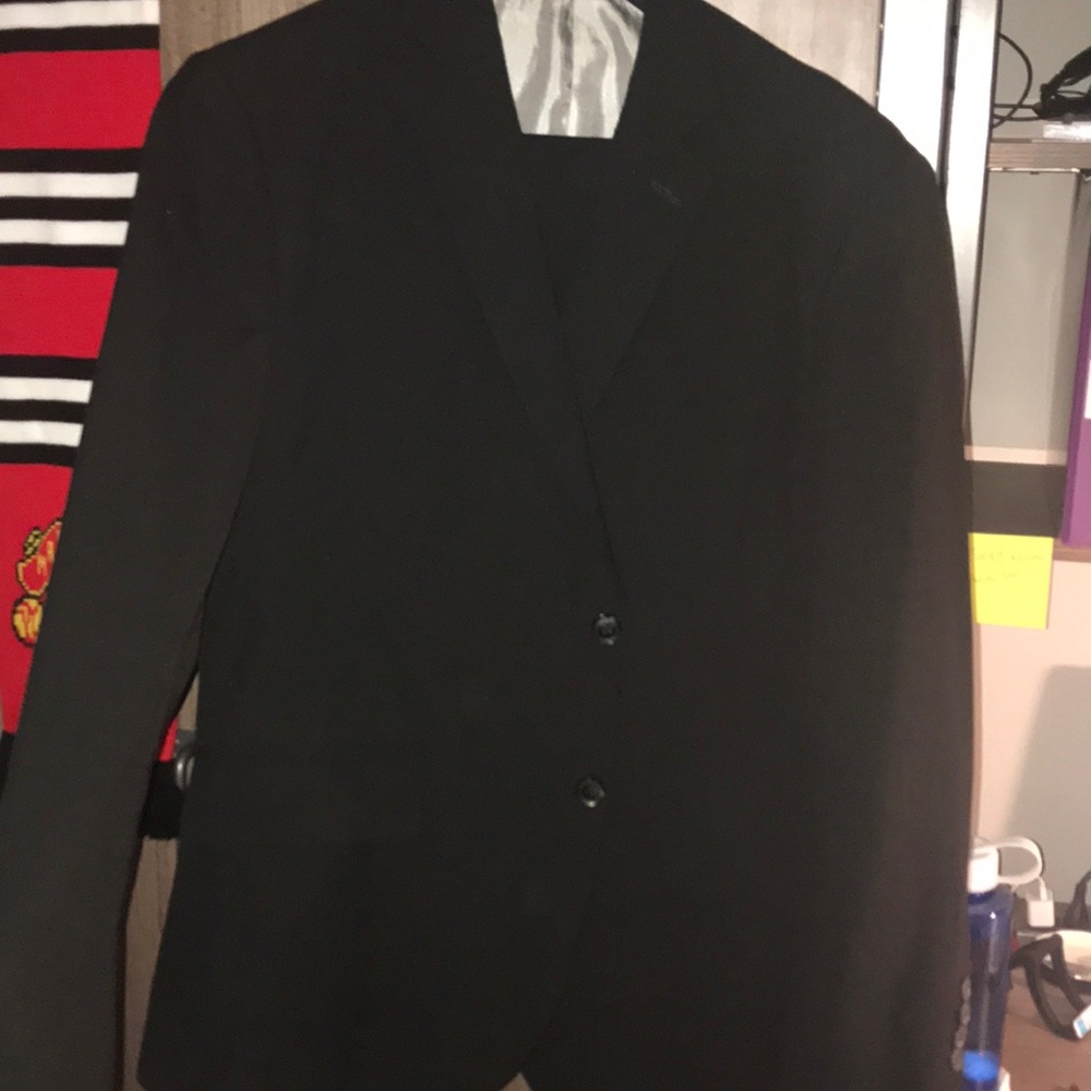 Solid black suit